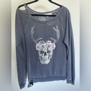 Chaser purple Skull Graphic Sweatshirt medium
